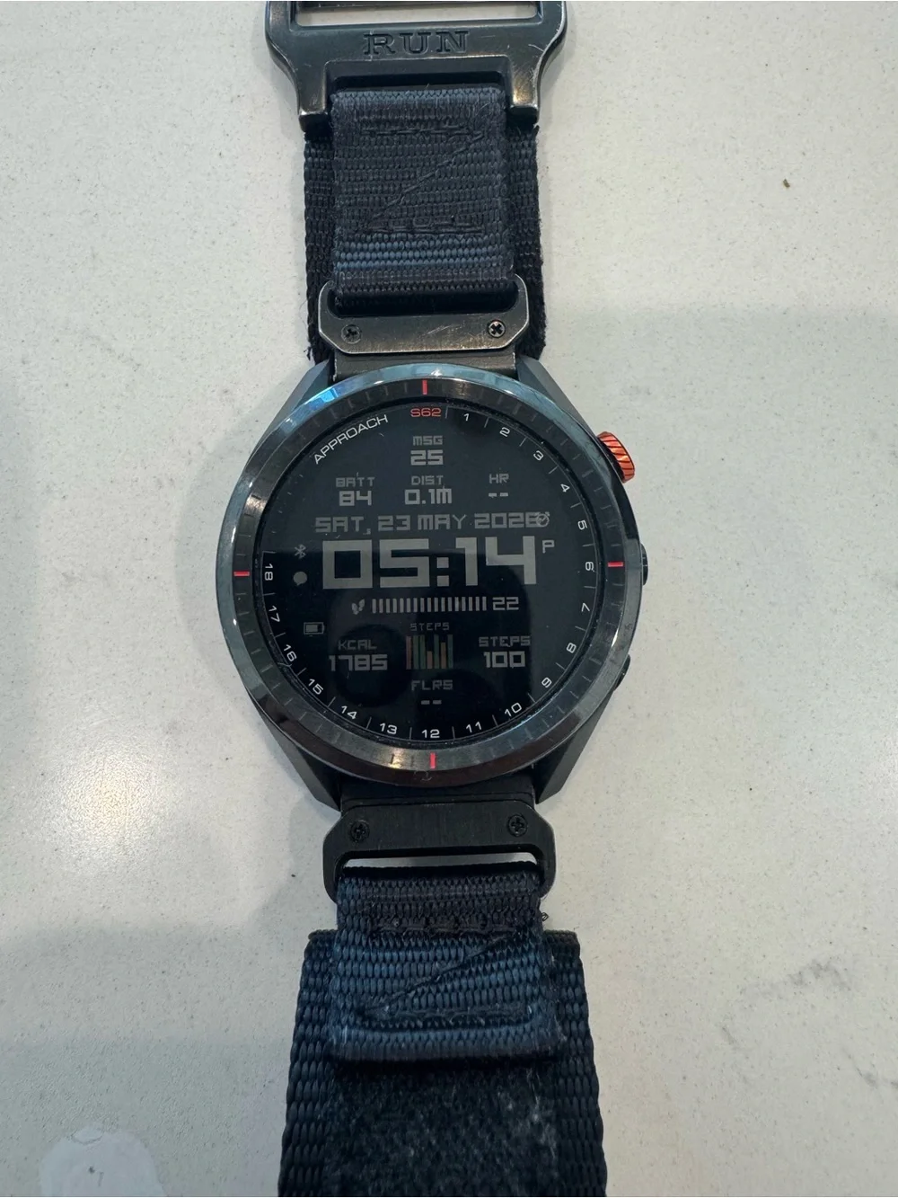 garmin Approach S62 Smartwatch in Black with Red Accents